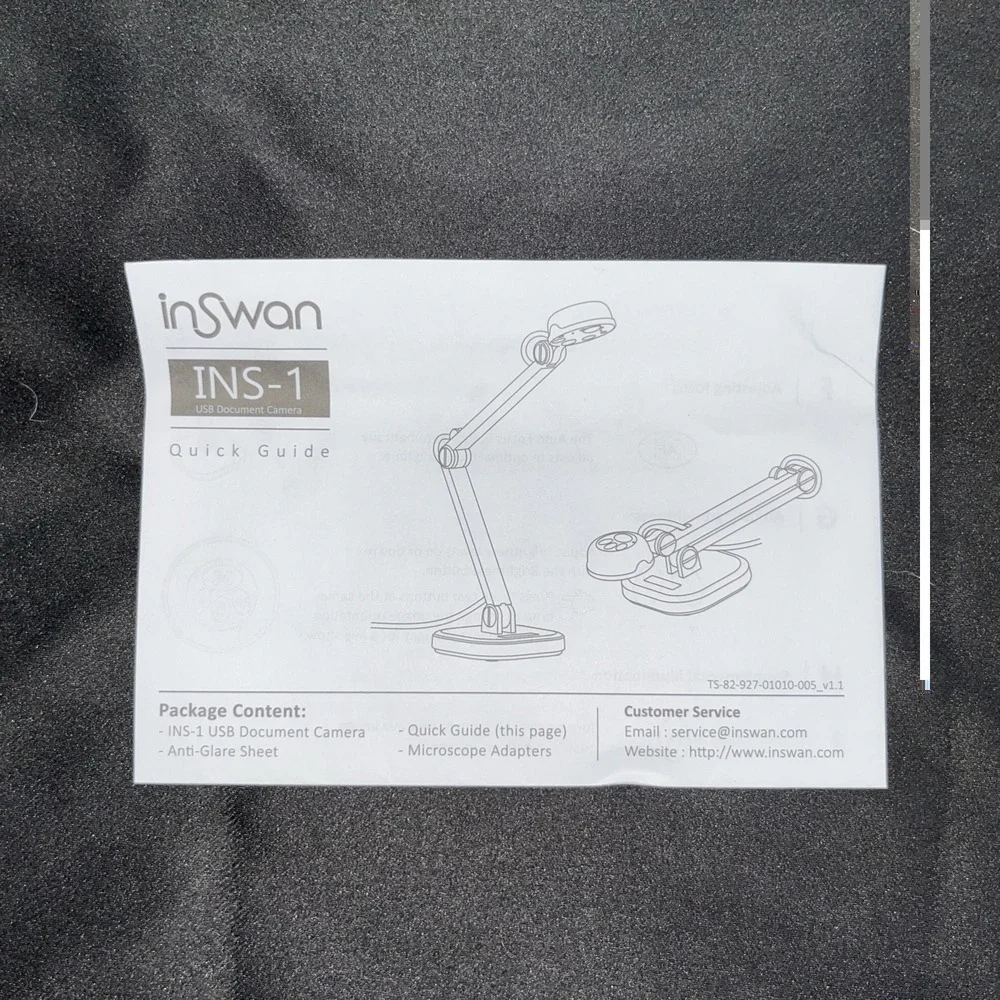 Inswan INS-1 Tiny 8MP USB Document Camera W/ Auto-Focus & Led Light